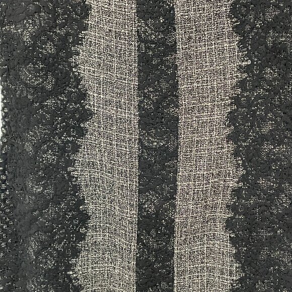 (NWOT) BETSY JOHNSON Lace Trim Sheath Dress, Black/Tweed - 6 - Picture 5 of 8